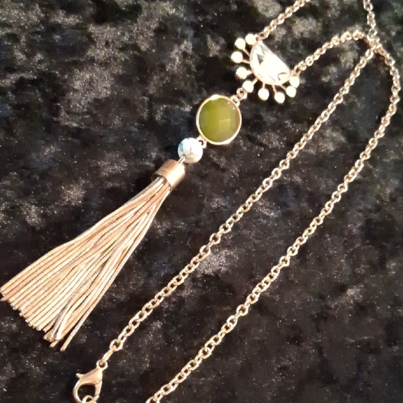 LOFT Gold Necklace with Tassel Pendant - Picture 1 of 8
